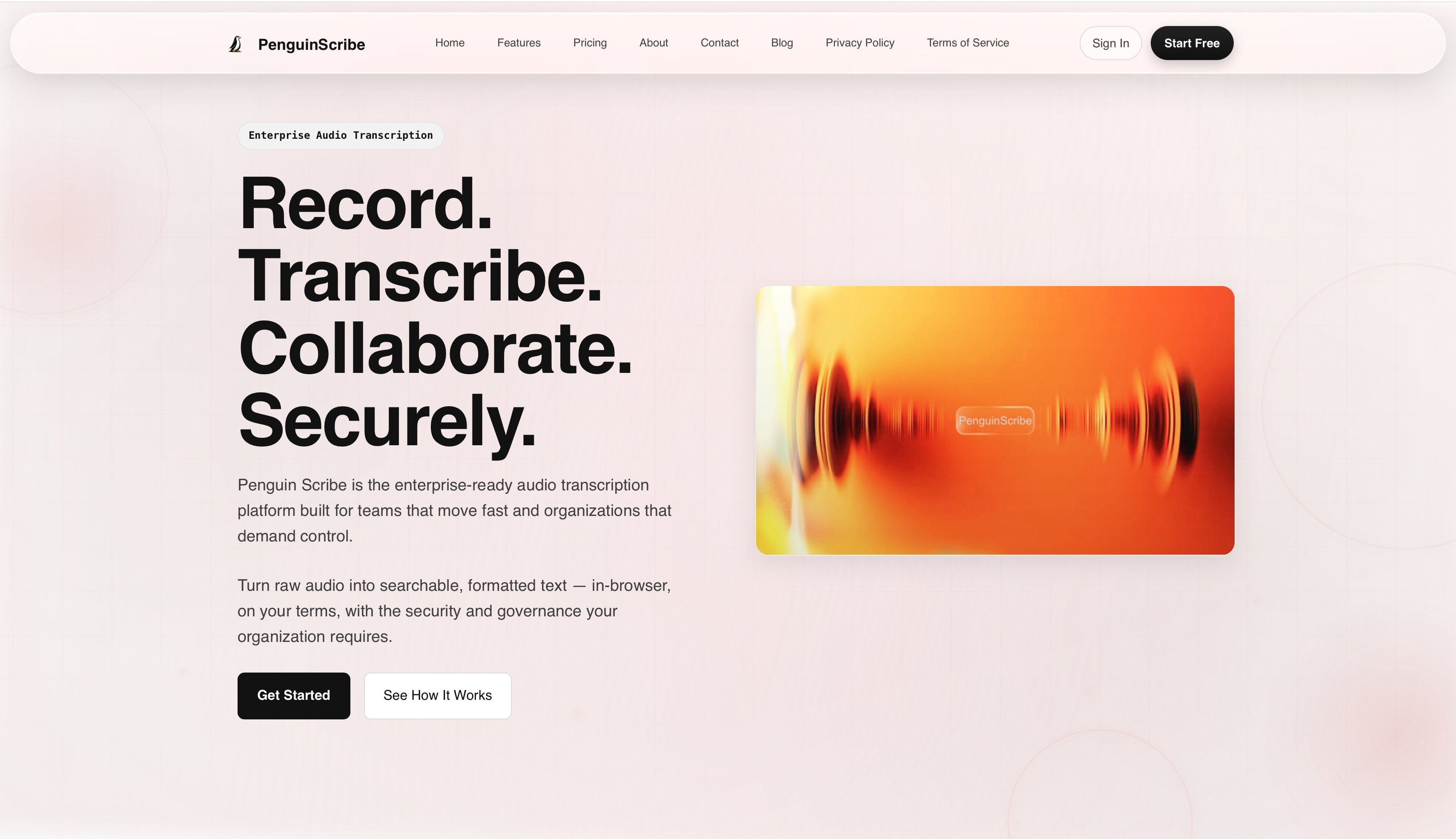 PenguinScribe product homepage